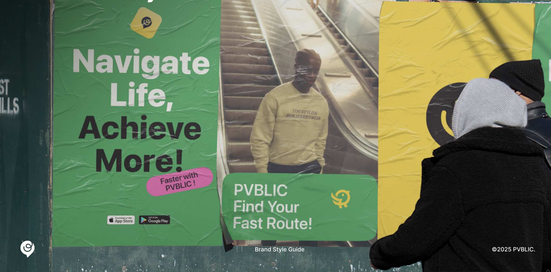 PVBLIC brand banner showing urban navigation and lifestyle